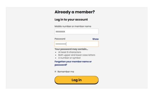 Log in to your account