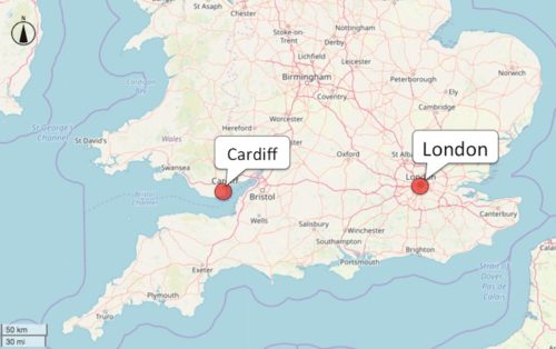 Location Map of Cardiff